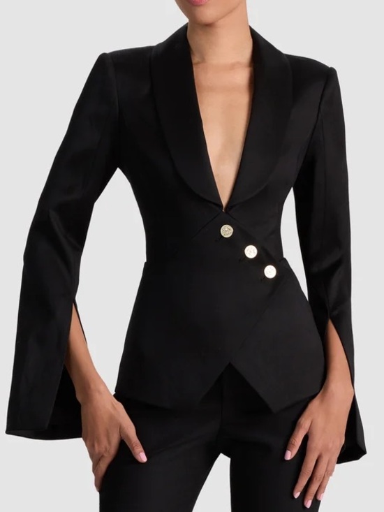 Alice + Olivia Jackets & Blazers - Alice + Olivia Black Sculpt Asymmetrical Blazer Jacket 6
